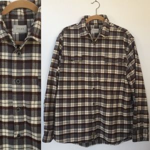 Mens Flannel Plaid Shirt XL Button Down Jachs